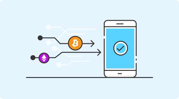 ilustración sobre la recepción de criptomonedas